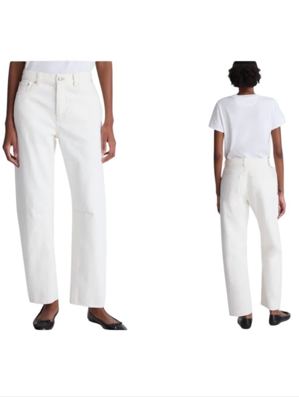 Nwt Madewell Petite Darted Barrel-Leg Jean Vintage Canvas White Denim Size 28p